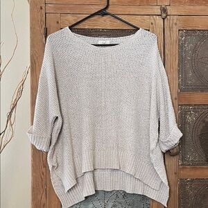 easel Light Beige Scoop-Neck Textured Knit Sweater